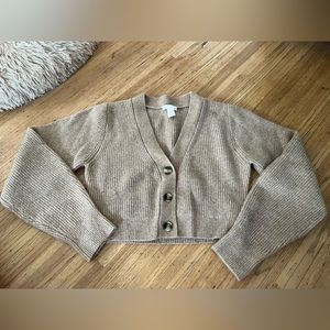 H&M tan cropped sweater